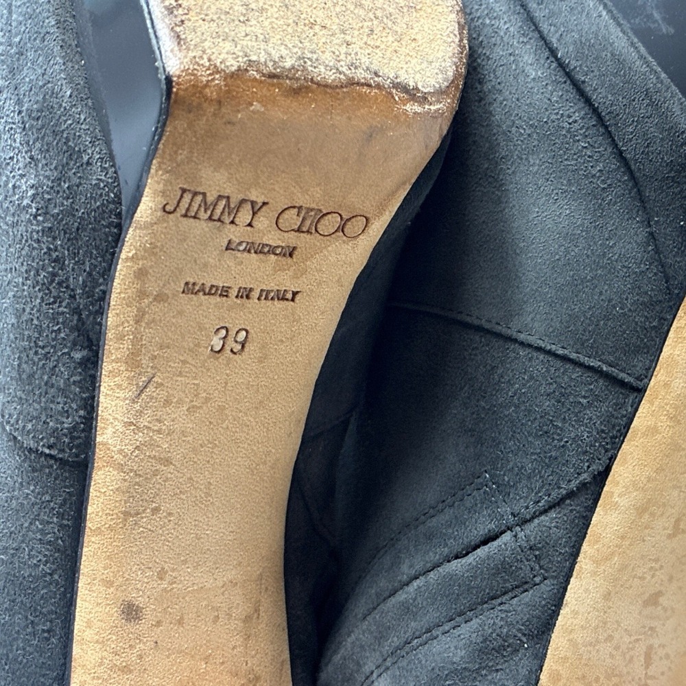 Jimmy Choo Grey Suede Stiletto Ankle‎ Boots Platform Booties Made in Italy 39 - Picture 7 of 8
